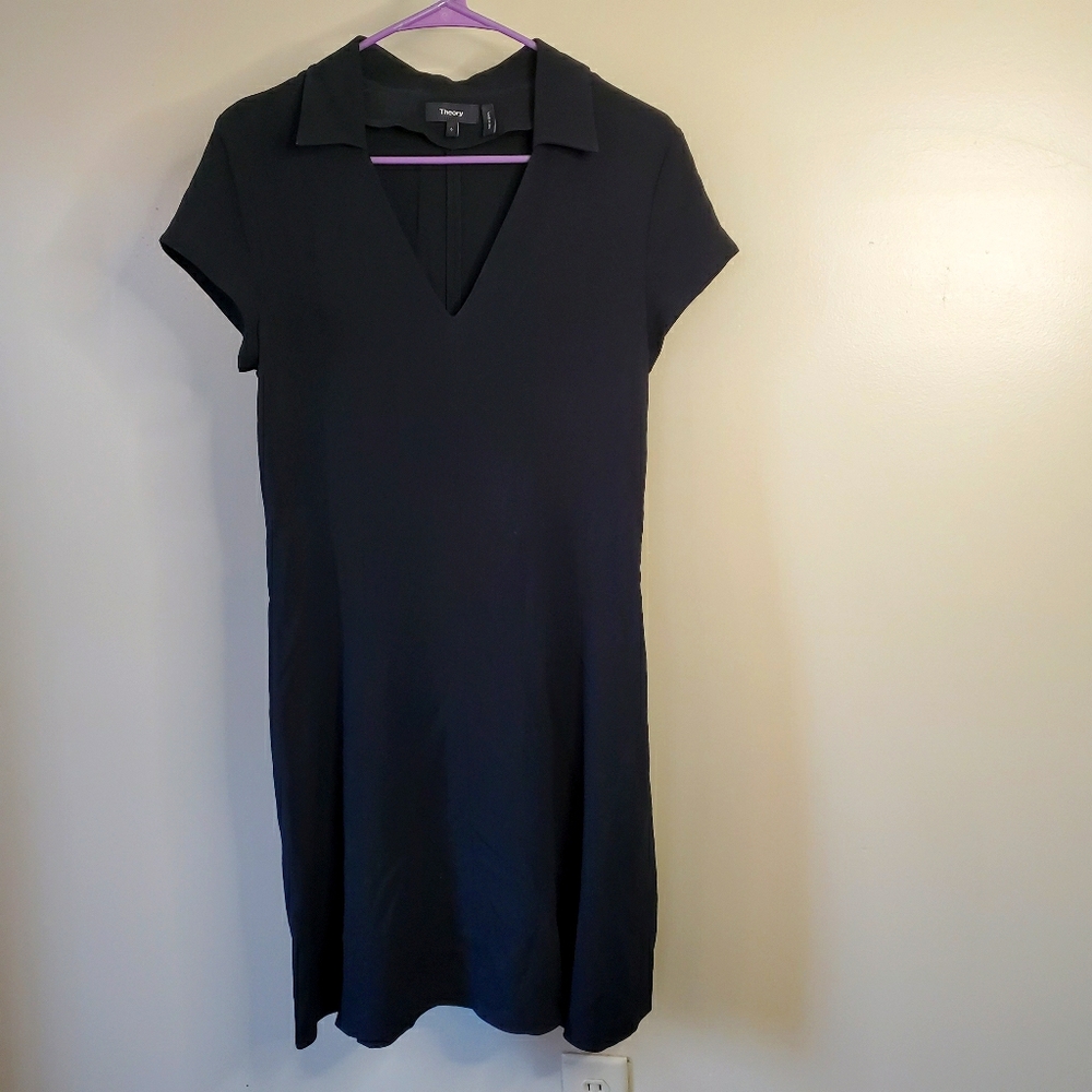 Theory Black V-Neck Dress